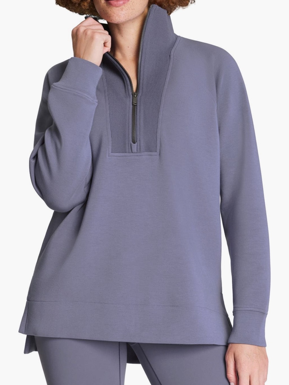 SPANX AirEssentials Half Zip Tunic Pewter M  NWT
